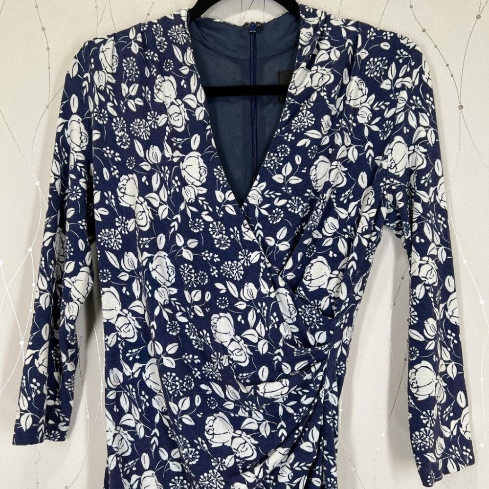 Nicole Miller Navy Blueprint Stefanie Midi Dress $295 - Picture 7 of 14